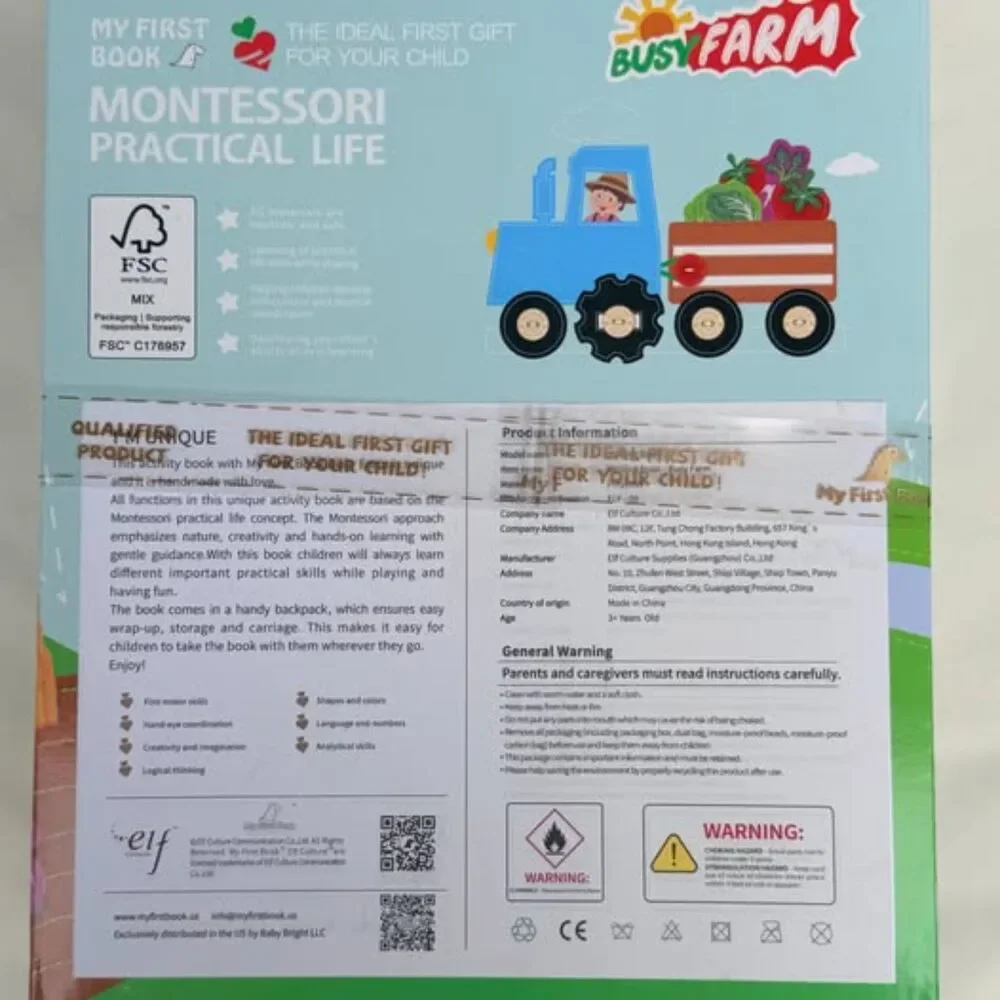 My First Book Busy Farm Montessori Activity Book – New in Box